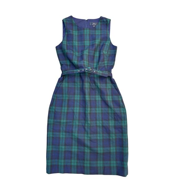 J.Crew Wool Plaid Sheath Dress Size 0 New with Tags - Picture 4 of 7